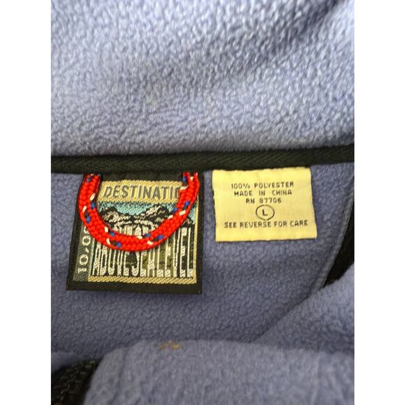 10,000 FT Above Sea Level Size L Fleece Full Zip Sleeveless 2 Tone Jacket Pocket - Picture 6 of 8